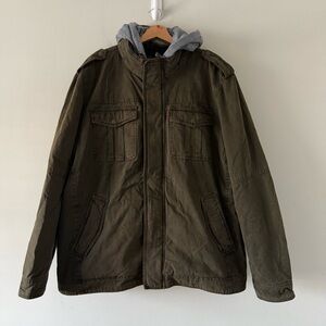 Levis Trucker Jacket Sherpa Lined Hooded Field Military Utility Workwear 2XL